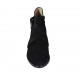 Woman's ankle boot with elastic, zipper and buckle in black suede heel 5 - Available sizes:  32, 33, 34, 42, 43