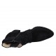 Woman's ankle boot with elastic, zipper and buckle in black suede heel 5 - Available sizes:  32, 33, 34, 42, 43