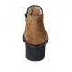Bottines pour femmes avec fermeture éclair, goujons et goujons en daim brun clair talon 5 - Pointures disponibles:  32, 42, 43, 44