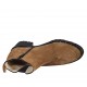 Woman's ankle boot with zipper, studs and elastic band in tan brown suede heel 5 - Available sizes:  32, 42, 43, 44