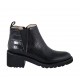 Bottines pour femmes avec fermeture éclair, goujons et elastique en cuir imprimé noir talon 5 - Pointures disponibles:  32, 33, 42, 43, 44