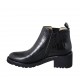 Bottines pour femmes avec fermeture éclair, goujons et elastique en cuir imprimé noir talon 5 - Pointures disponibles:  32, 33, 42, 43, 44