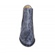 Stivaletto a punta da donna con elastici in pelle stampata blu tacco 7 - Misure disponibili: 33, 34, 42, 43, 44