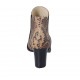 Stivaletto a punta da donna con elastici in pelle stampata cuoio tacco 7 - Misure disponibili: 33, 34, 42, 43, 44