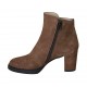 Bottines pour femmes avec fermeture éclair et goujons en daim marron talon 7 - Pointures disponibles:  32, 42, 43, 44