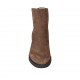 Woman's ankle boot with zipper and studs in brown suede heel 7
