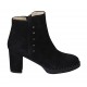 Bottines pour femmes avec fermeture éclair et goujons en daim noir talon 7 - Pointures disponibles:  32, 33, 34, 42, 43, 44