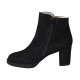 Bottines pour femmes avec fermeture éclair et goujons en daim noir talon 7 - Pointures disponibles:  32, 33, 34, 42, 43, 44