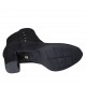 Woman's ankle boot with zipper and studs in black suede heel 7 - Available sizes:  32, 33, 34, 42, 43, 44