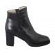 Botines pour femmes avec fermeture éclair et goujons en cuir noir talon 7 - Pointures disponibles:  32, 33, 34, 42, 43, 44