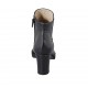 Botines pour femmes avec fermeture éclair et goujons en cuir noir talon 7 - Pointures disponibles:  32, 33, 34, 42, 43, 44