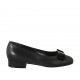 Pumpschuh für Damen aus schwarzem Leder mit Schleife aus Stoff Absatz 2 - Verfügbare Größen:  33, 34, 42, 43, 44, 45