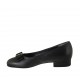 Pumpschuh für Damen aus schwarzem Leder mit Schleife aus Stoff Absatz 2 - Verfügbare Größen:  33, 34, 42, 43, 44, 45