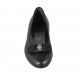Pumpschuh für Damen aus schwarzem Leder mit Schleife aus Stoff Absatz 2 - Verfügbare Größen:  33, 34, 42, 43, 44, 45