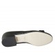 Woman's pump shoe with fabric bow in black leather heel 2 - Available sizes:  33, 34, 42, 43, 44, 45