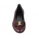 Pumpschuh für Damen aus bordeauxfarbenem Leder mit Schleife aus Stoff Absatz 2 - Verfügbare Größen:  33, 34, 42, 43, 44, 45