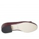 Woman's pump shoe with fabric bow in maroon leather heel 2 - Available sizes:  33, 34, 42, 43, 44, 45