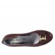 Pumpschuh für Damen aus bordeauxfarbenem Leder mit Schleife aus Stoff Absatz 2 - Verfügbare Größen:  33, 34, 42, 43, 44, 45