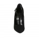 Zapato de salon para mujeres con cinturon salomé en gamuza negra tacon 11 - Tallas disponibles:  31, 32, 33, 34, 42, 43, 44, 45, 46