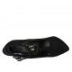 Zapato de salon para mujeres con cinturon salomé en gamuza negra tacon 11 - Tallas disponibles:  31, 32, 33, 34, 42, 43, 44, 45, 46