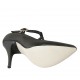 Escarpin pour femmes avec courroie salomé en cuir noir talon 11 - Pointures disponibles:  31, 32, 33, 34, 42, 44, 45, 46