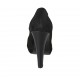 Woman's pump in black suede with platform heel 11