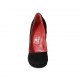 Woman's pump in black suede with platform heel 11