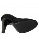 Woman's pump in black suede with platform heel 11