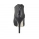 Woman's pointy ankle boot with posterior zipper in black leather heel 10 - Available sizes:  31, 32, 42, 45