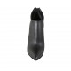 Woman's pointy ankle boot with posterior zipper in black leather heel 10 - Available sizes:  31, 32, 42, 45
