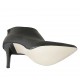 Woman's pointy ankle boot with posterior zipper in black leather heel 10 - Available sizes:  31, 32, 42, 45