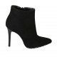 Bottines à bout pointu pour femmes avec fermeture éclair en daim noir talon 10 - Pointures disponibles:  32, 33, 34, 42, 43, 44, 46, 47