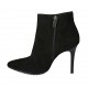 Bottines à bout pointu pour femmes avec fermeture éclair en daim noir talon 10 - Pointures disponibles:  32, 33, 34, 42, 43, 44, 46, 47