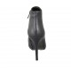 Woman's pointy ankle boot with lateral zipper in black leather heel 10