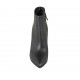 Woman's pointy ankle boot with lateral zipper in black leather heel 10 - Available sizes:  32, 34, 42, 44, 45, 46
