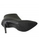 Woman's pointy ankle boot with lateral zipper in black leather heel 10