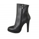 Bottines pour femmes en cuir noir avec fermeture éclair, plateforme et talon 11 - Pointures disponibles:  32, 33, 34, 42, 43