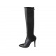 Woman's pointy boot with zipper in black suede and leather heel 11 - Available sizes:  33, 42, 44, 45, 46, 47