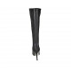 Woman's pointy boot with zipper in black suede and leather heel 11 - Available sizes:  33, 42, 44, 45, 46, 47