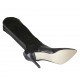 Woman's pointy boot with zipper in black suede and leather heel 11 - Available sizes:  33, 42, 44, 45, 46, 47