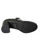 Zapato de salón para mujer con cinturon en piel negra tacon cuadrado 7 - Tallas disponibles:  32, 33, 42, 43, 44, 45