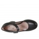 Zapato de salón para mujer con cinturon en piel negra tacon cuadrado 7 - Tallas disponibles:  32, 33, 42, 43, 44, 45