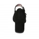 Woman's strap pump in black suede block heel 7 - Available sizes:  32, 33, 34, 43, 44, 45