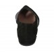 Bailerina puntiaguda para mujer con elastico brillante en gamuza negra tacon 1 - Tallas disponibles:  33, 34, 43, 44, 45