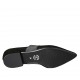 Ballerina a punta da donna con elastico glitterato in camoscio nero tacco 1 - Misure disponibili: 33, 34, 43, 44, 45
