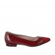 Ballerina a punta da donna in vernice e camoscio rosso tacco 1 - Misure disponibili: 33, 42, 43, 44, 45