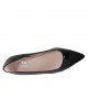 Ballerina a punta da donna in vernice e camoscio nero tacco 1 - Misure disponibili: 33, 34, 42, 43, 44, 45