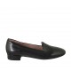 Woman's loafer in black leather heel 2 - Available sizes:  33, 34, 42, 43, 44, 45