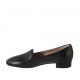 Woman's loafer in black leather heel 2 - Available sizes:  33, 34, 42, 43, 44, 45