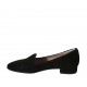 Woman's loafer in black suede with heel 2
